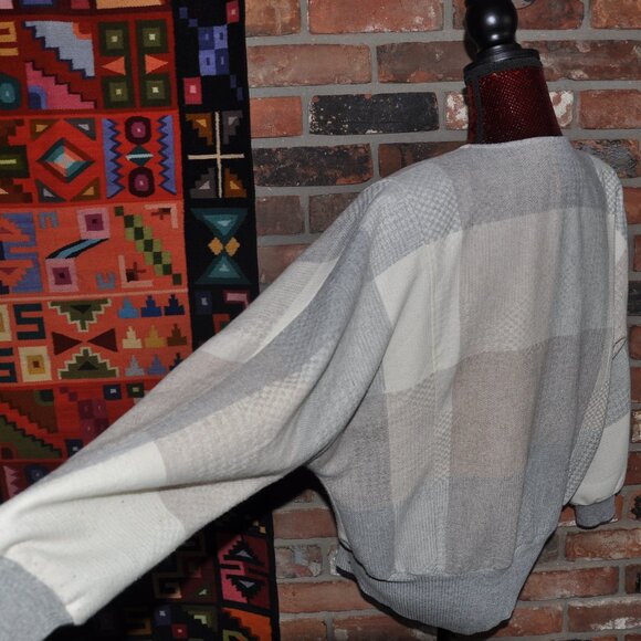 Vintage Tanjay Wool Blend Neutral Plaid Jacket 12 Union Made in Canada - Picture 4 of 12